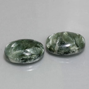 Pedras preciosas de serafinita verde natural de  ct, corte oval, opaco