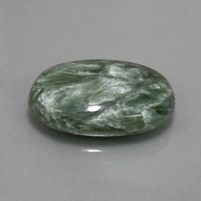 Serafinita Verde Natural 6.95ct, Corte Oval, Opaco