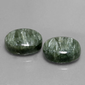 Pedras preciosas de serafinita verde natural de  ct, corte oval, opaco