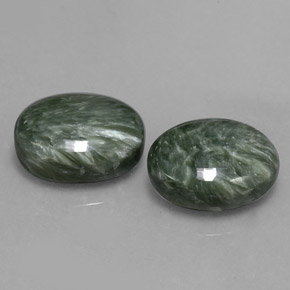 Pedras preciosas de serafinita verde natural de  ct, corte oval, opaco