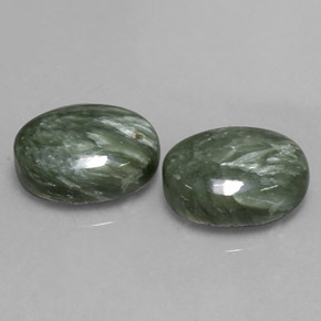 Pedras preciosas de serafinita verde natural de  ct, corte oval, opaco