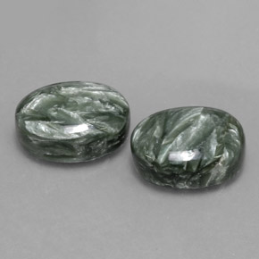 Pedras preciosas de serafinita verde natural de  ct, corte oval, opaco