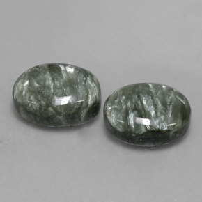 Pedras preciosas de serafinita verde natural de  ct, corte oval, opaco