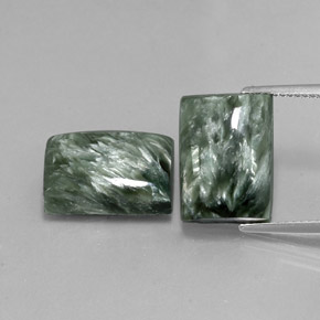 Pedras preciosas de serafinita verde natural de  ct, baguete, opaco