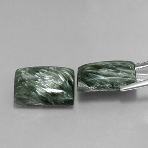 Pedras preciosas de serafinita verde natural de  ct, baguete, opaco