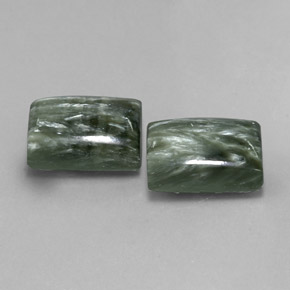 Pedras preciosas de serafinita verde natural de  ct, baguete, opaco