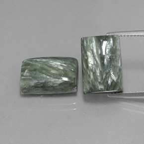 Pedras preciosas de serafinita verde natural de  ct, baguete, opaco