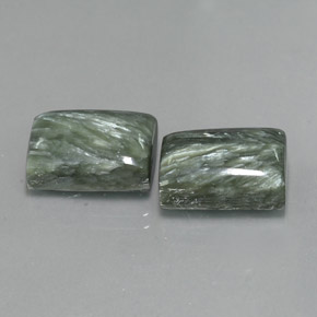 Pedras preciosas de serafinita verde natural de  ct, baguete, opaco