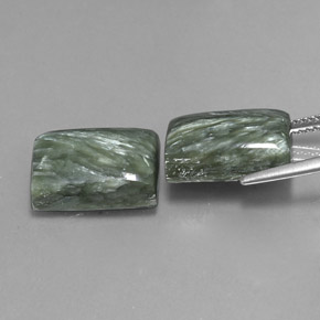 Pedras preciosas de serafinita verde natural de  ct, baguete, opaco
