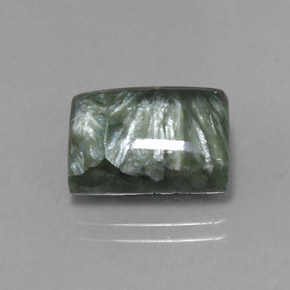 Serafinita verde natural 8,45ct, baguete, opaco