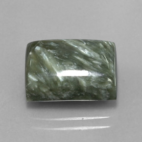 Serafinita Verde Natural 7.85ct, baguete, Opaco