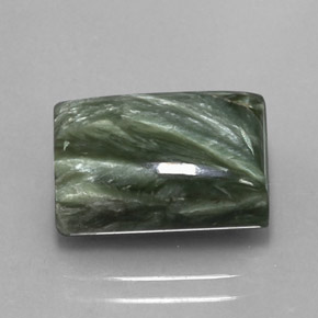 Serafinita verde natural 8,45ct, baguete, opaco