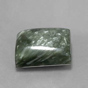 Serafinita Verde Natural 9.43ct, baguete, Opaco