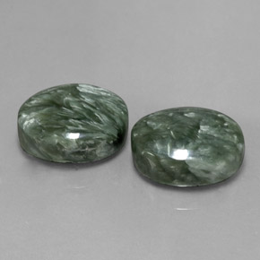 Pedras preciosas de serafinita verde natural de  ct, corte oval, opaco