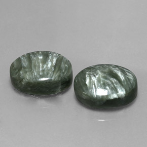 Pedras preciosas de serafinita verde natural de  ct, corte oval, opaco