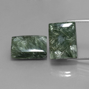 Pedras preciosas de serafinita verde natural de  ct, baguete, opaco