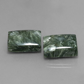 Pedras preciosas de serafinita verde natural de  ct, baguete, opaco
