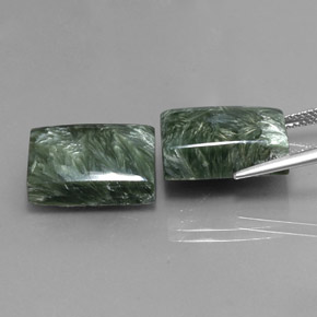 Pedras preciosas de serafinita verde natural de  ct, baguete, opaco