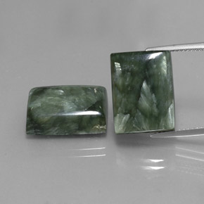 Pedras preciosas de serafinita verde natural de  ct, baguete, opaco