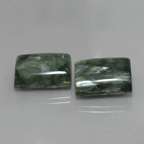 Pedras preciosas de serafinita verde natural de  ct, baguete, opaco