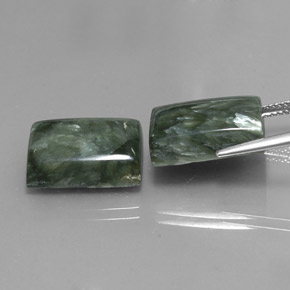 Pedras preciosas de serafinita verde natural de  ct, baguete, opaco
