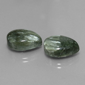 Pedras preciosas de serafinita verde natural de  ct, formato de pêra, opaco