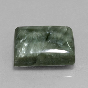 Serafinita Verde Natural 10.46ct, baguete, Opaco