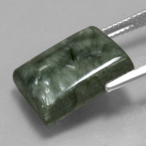 Serafinita Verde Natural 10.46ct, baguete, Opaco
