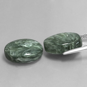 Pedras preciosas de Serafinita Verde natural de  ct, Corte Oval, Opaco