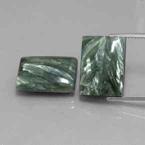 Pedras preciosas de serafinita verde natural de  ct, baguete, opaco