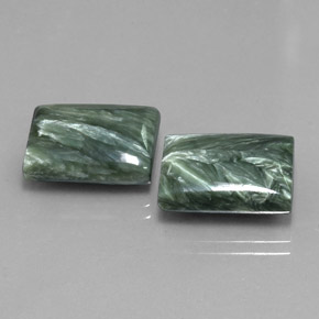 Pedras preciosas de serafinita verde natural de  ct, baguete, opaco