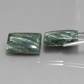Pedras preciosas de serafinita verde natural de  ct, baguete, opaco