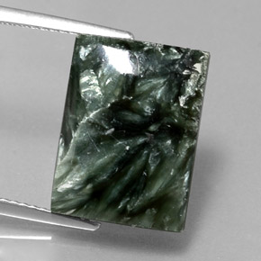 Serafinita Verde Natural 12.12ct, baguete, Opaco