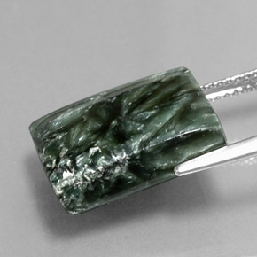 Serafinita Verde Natural 12.12ct, baguete, Opaco