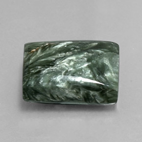 Serafinita Verde Natural 11.92ct, baguete, Opaco