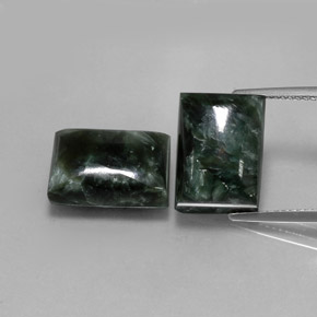 Pedras preciosas de serafinita verde natural de  ct, baguete, opaco