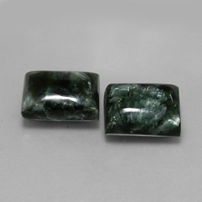 Pedras preciosas de serafinita verde natural de  ct, baguete, opaco