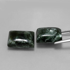 Pedras preciosas de serafinita verde natural de  ct, baguete, opaco