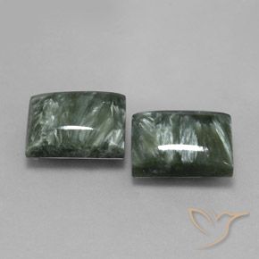 Pedras preciosas de Serafinita Multicolorido natural de 16.64 ct, baguete, Opaco