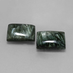 Pedras preciosas de serafinita verde natural de  ct, baguete, opaco