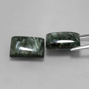 Pedras preciosas de serafinita verde natural de  ct, baguete, opaco