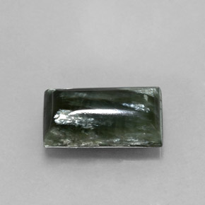 Serafinita Verde Natural 4.33ct, baguete, Opaco