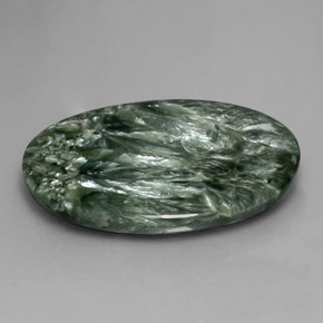 Serafinita Verde Natural 47.17ct, Corte Oval, Opaco