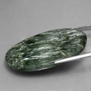Serafinita Verde Natural 47.17ct, Corte Oval, Opaco