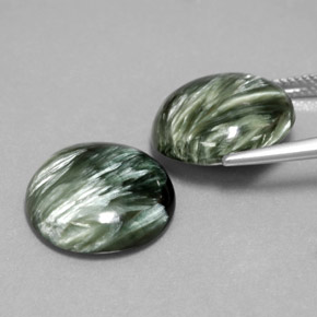 Pedras preciosas de Serafinita Verde natural de  ct, Corte Redondo, Opaco