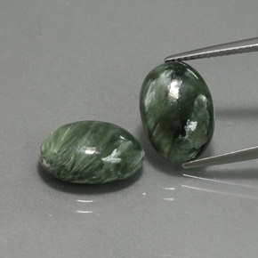 Pedras preciosas de serafinita verde natural de  ct, corte oval, opaco