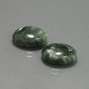 Pedras preciosas de serafinita verde natural de  ct, corte oval, opaco