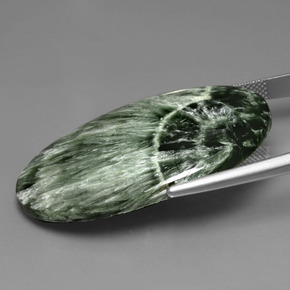 Serafinita Verde Natural 37.88ct, Corte Oval, Opaco
