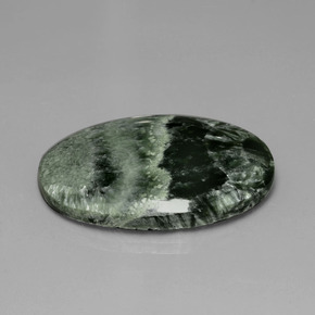 Serafinita Verde Natural 27.31ct, Corte Oval, Opaco