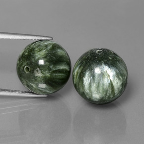 Pedras preciosas de serafinita verde natural de  ct, esfera / bola, opaco